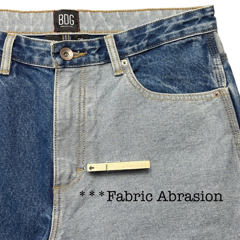 BDG Colorblock Baggy Wide Leg Jeans Mens 32x28 Cotton Hip Hop Skater *Flaw - Picture 6 of 14